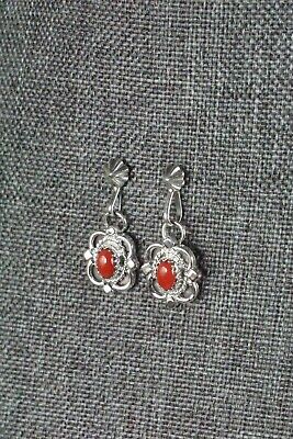 Coral & Sterling Silver Earrings - Sharon McCarthy