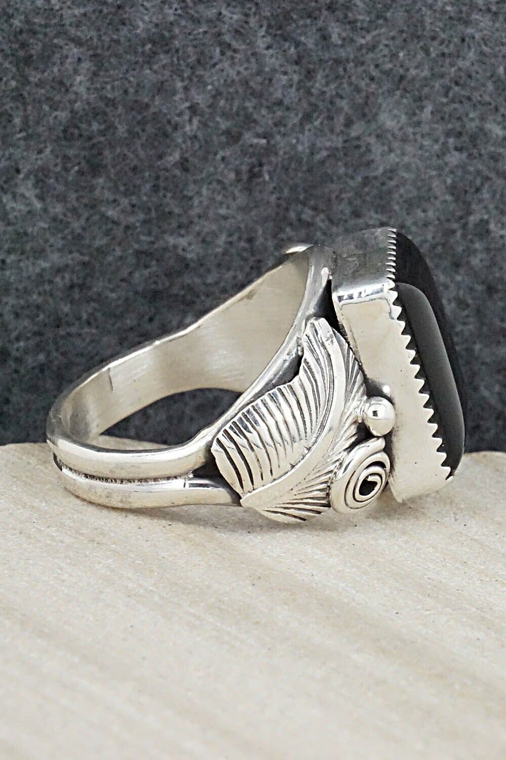 Onyx & Sterling Silver Ring - Darrell Morgan - Size 12.75
