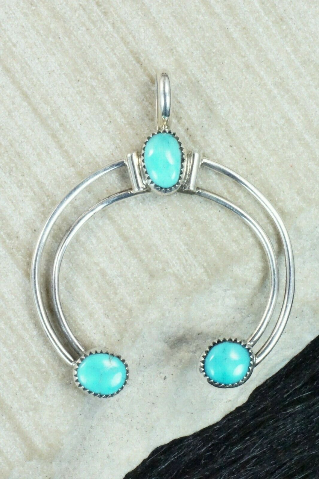 Turquoise & Sterling Silver Pendant - Priscilla Reeder