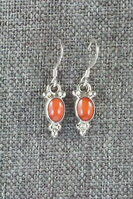 Coral & Sterling Silver Earrings - Elaine Shirley