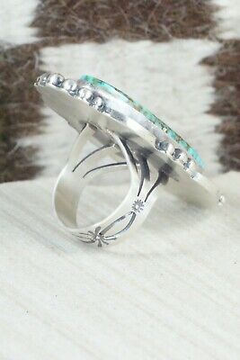 Turquoise & Sterling Silver Ring - Tom Lewis - Size 9