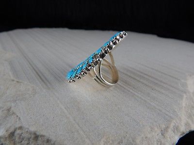 Navajo Sterling Silver & Turquoise Ring - Eunise Wilson - High Lonesome Trading