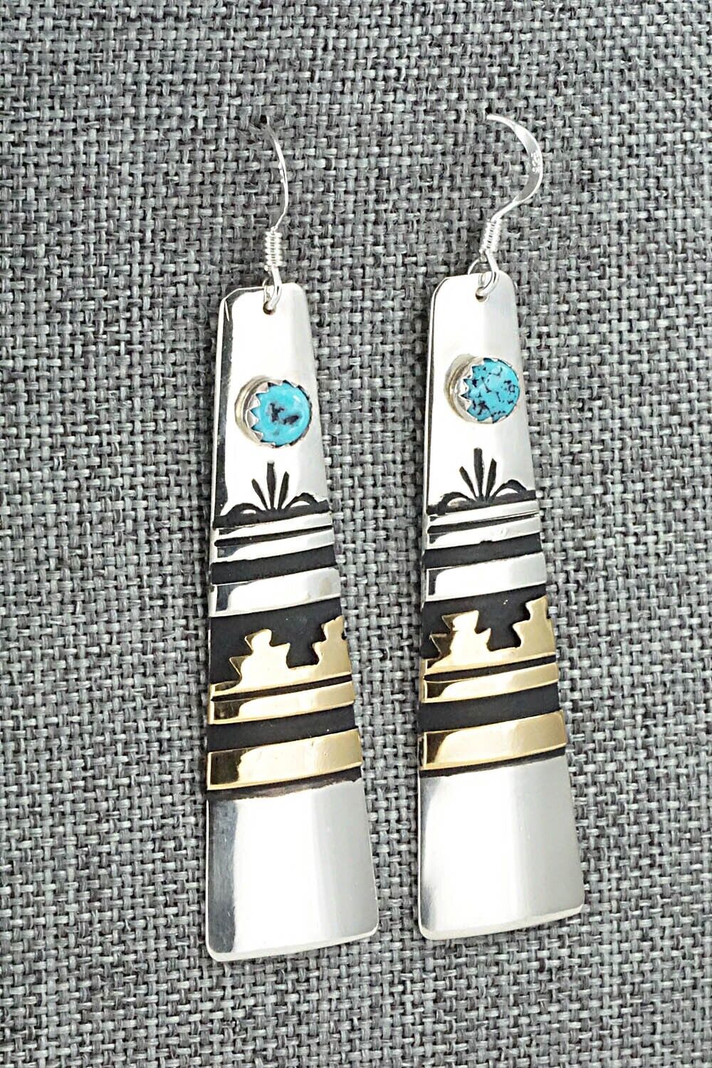 Turquoise & Sterling Silver Earrings - Rosita Singer