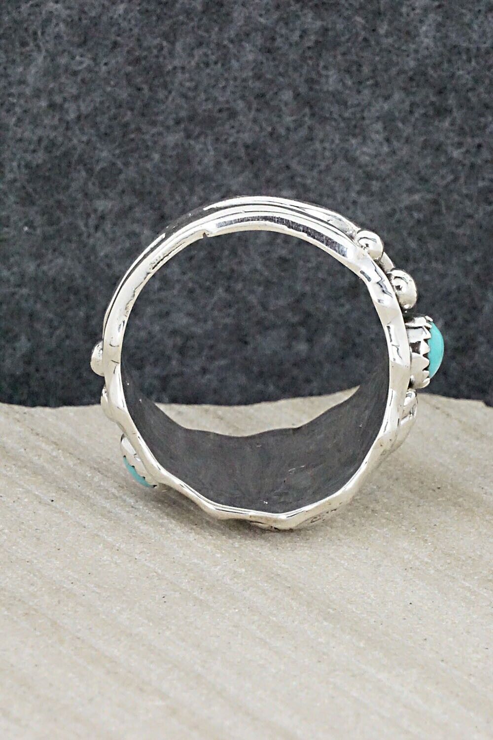 Turquoise & Sterling Silver Ring - Genevieve Francisco - Size 12