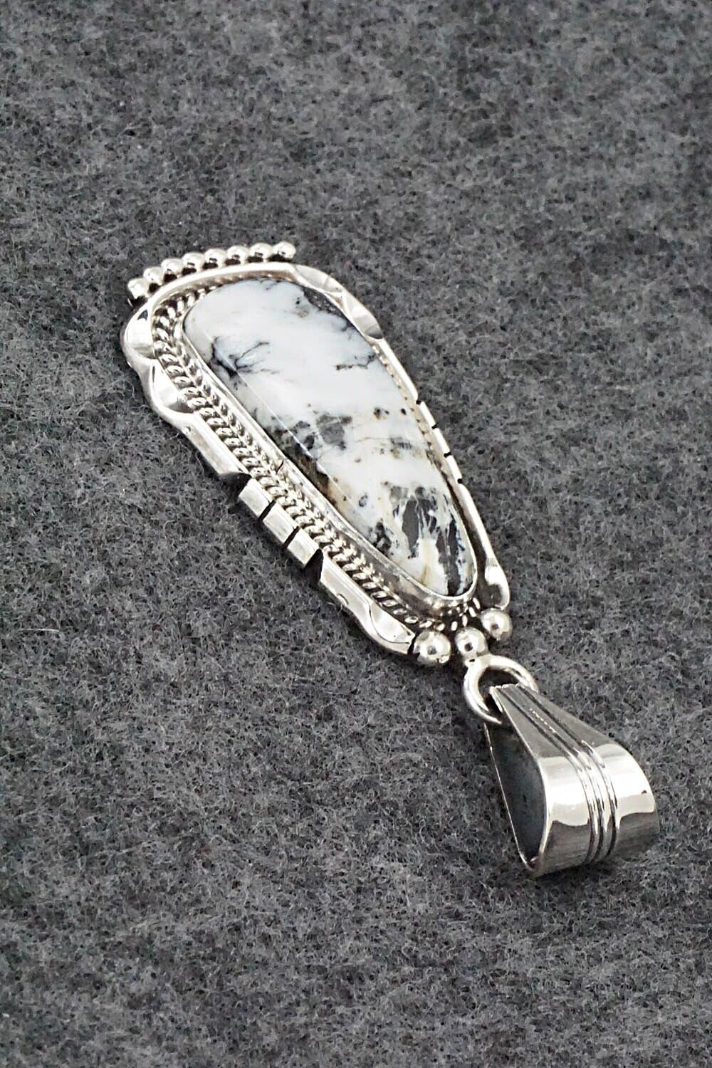 White Buffalo & Sterling Silver Pendant - Samuel Yellowhair