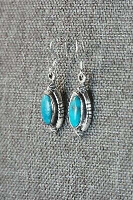 Navajo Turquoise and Sterling Silver Earrings - Roger Pino