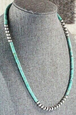 Turquoise & Sterling Silver Necklace - Navajo - High Lonesome Trading