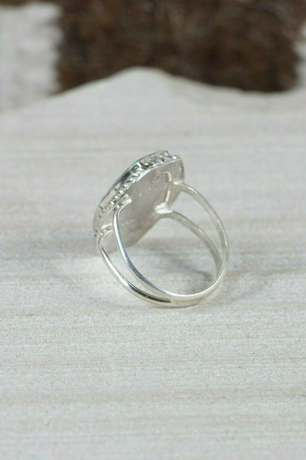 Zuni Inlay Multi- Stone and Sterling Silver Ring - Ola Eriacho - Size 6.75 - High Lonesome Trading
