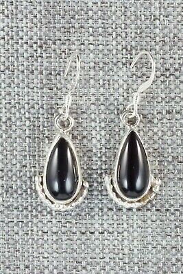Onyx & Sterling Silver Earrings - Elaine Shirley
