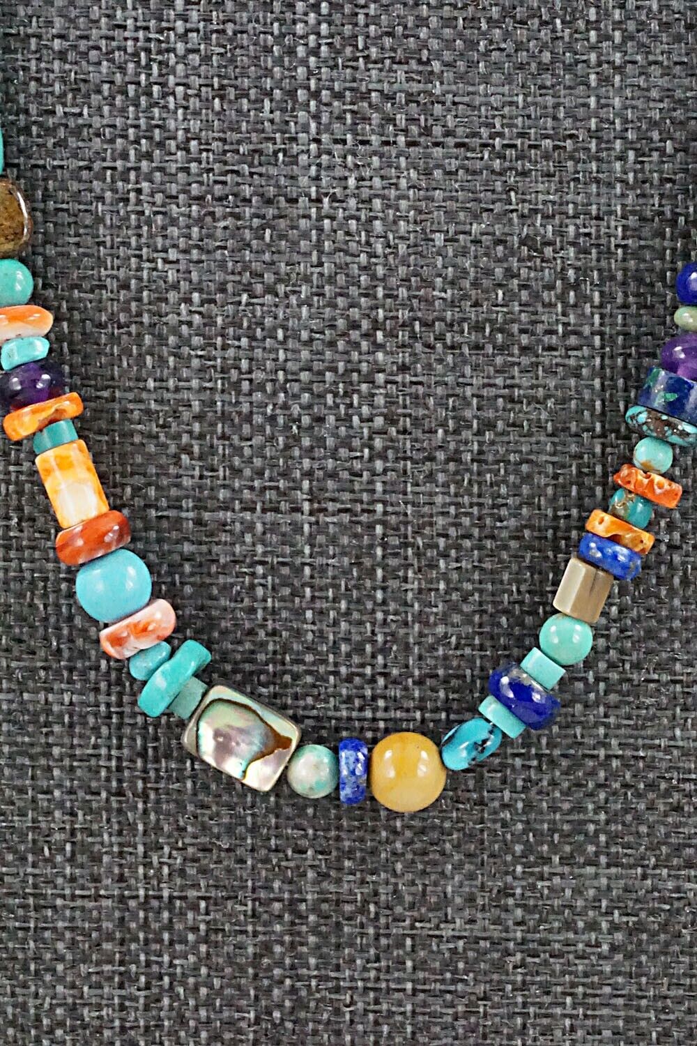 Multi Stone and Sterling Silver Necklace - Helen Tsosie