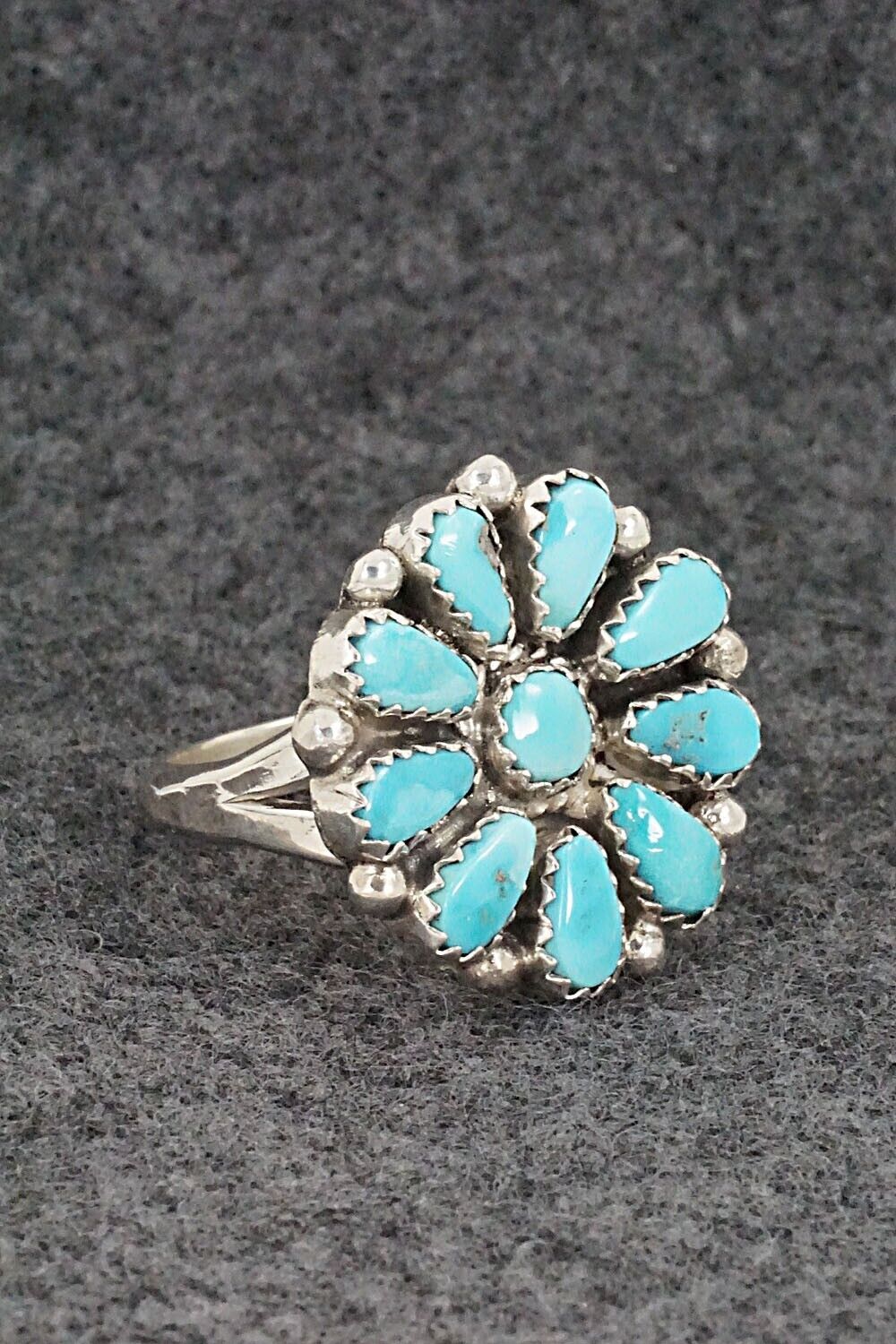 Turquoise and Sterling Silver Ring - Alicia Wilson - Size 8