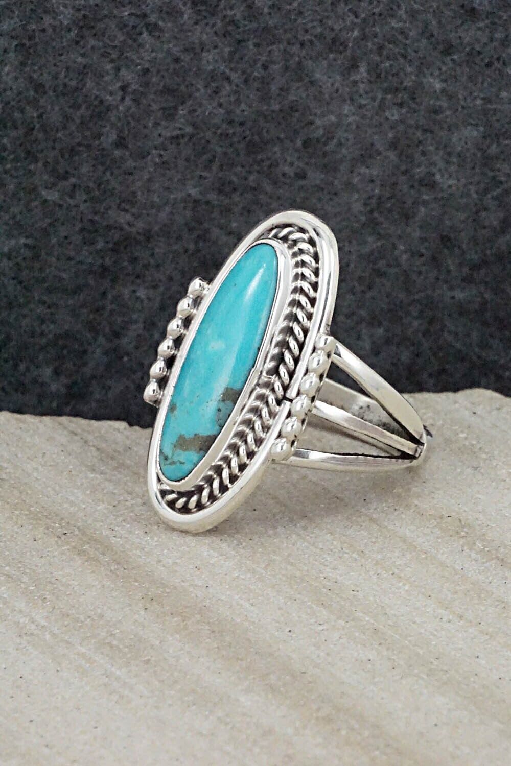 Turquoise & Sterling Silver Ring - Samuel Yellowhair - Size 7.75
