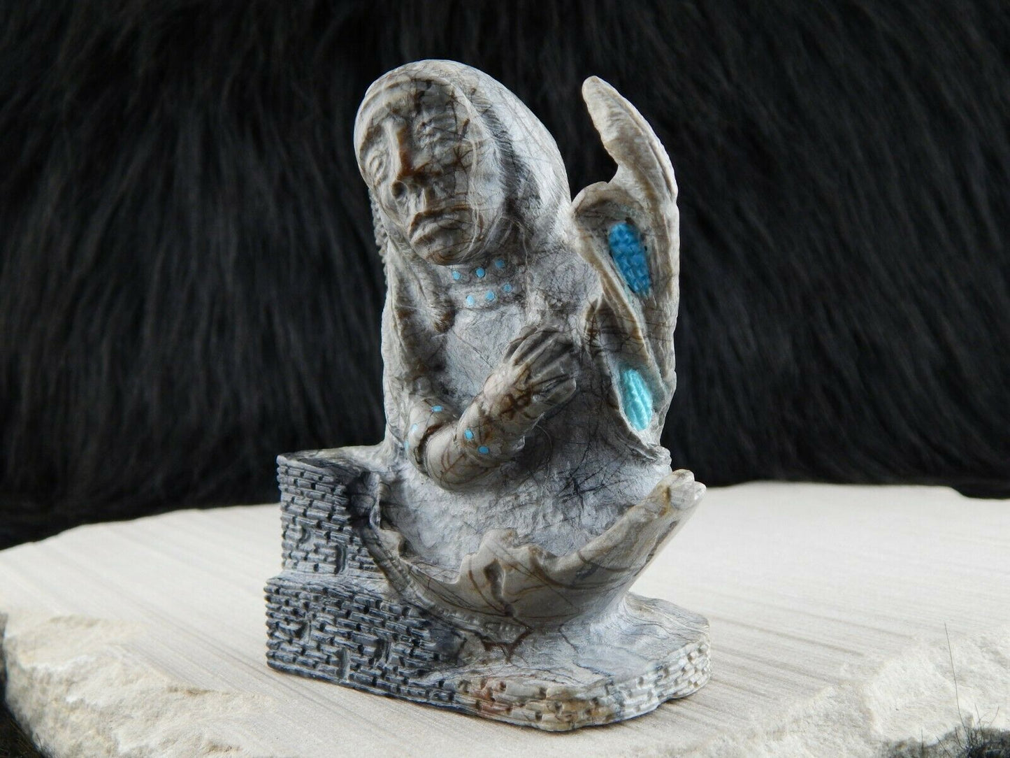 Medicine Man Zuni Fetish Carving - Herbert Him - High Lonesome Trading