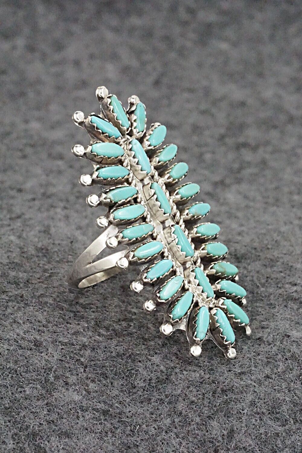 Turquoise & Sterling Silver Ring - Nathaniel Nez - Size 9