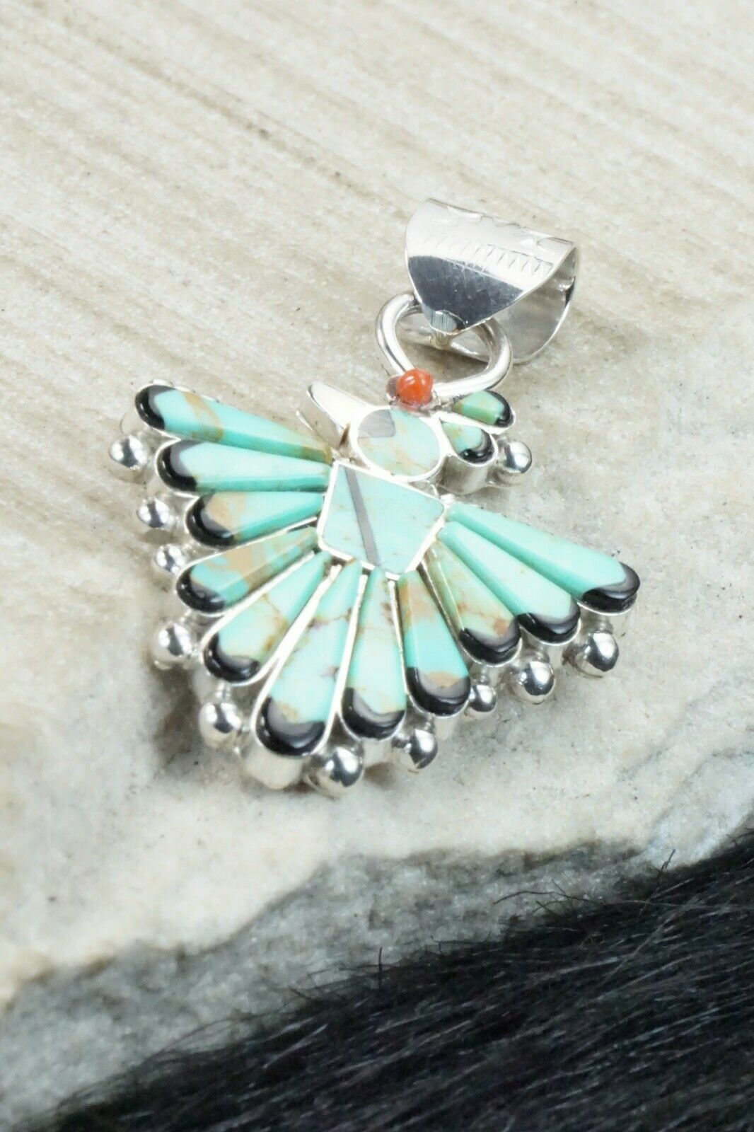 Turquoise & Sterling Silver Pendant - Michelle Peina