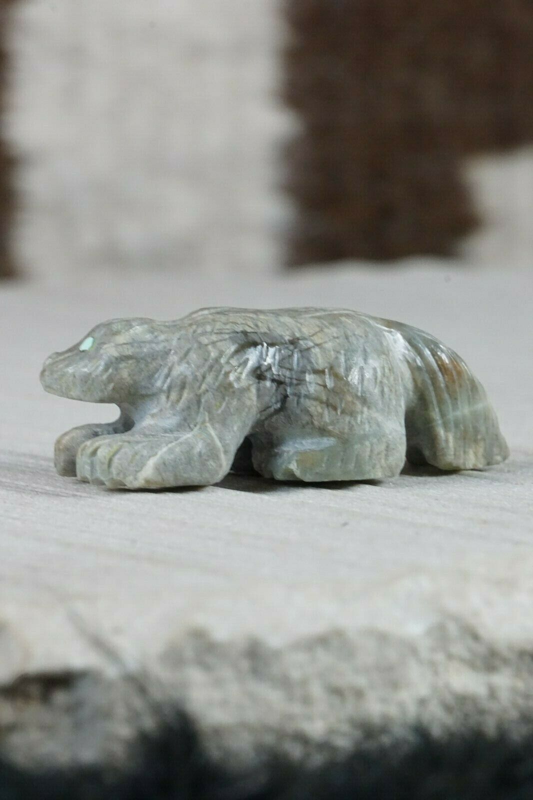 Badger Zuni Fetish Carving - Matthias Hustito - High Lonesome Trading