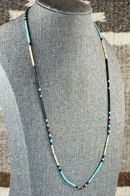 Turquoise, Shell, Coral & Sterling Silver Necklace - Esquipula Tenorio