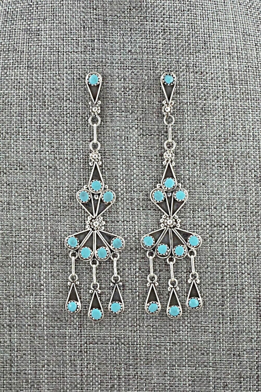 Turquoise & Sterling Silver Earrings - Vivianita Booqua