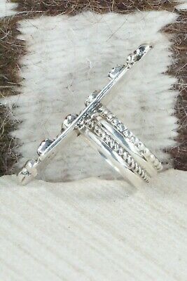 Coral & Sterling Silver Ring - Cris Nez - Size 8.5