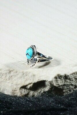 Navajo Turquoise and Sterling Silver Ring - Roberta Begay - Size 7 - High Lonesome Trading