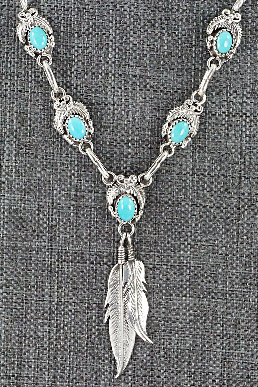 Turquoise & Sterling Silver Necklace - Verley Betone