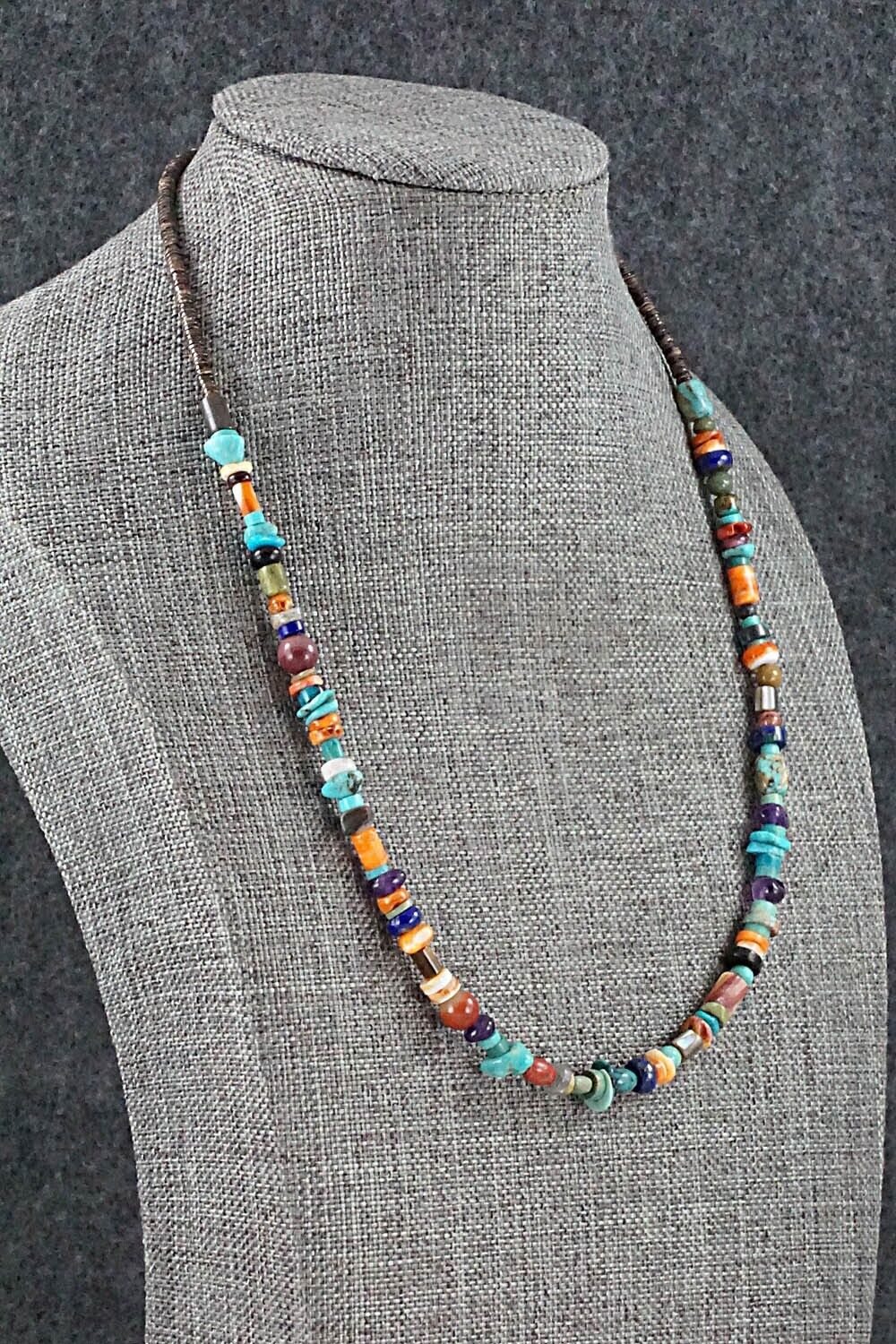 Multi Stone and Sterling Silver Necklace - Helen Tsosie