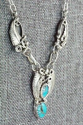 Navajo Turquoise and Sterling Silver Necklace - Roger Pino