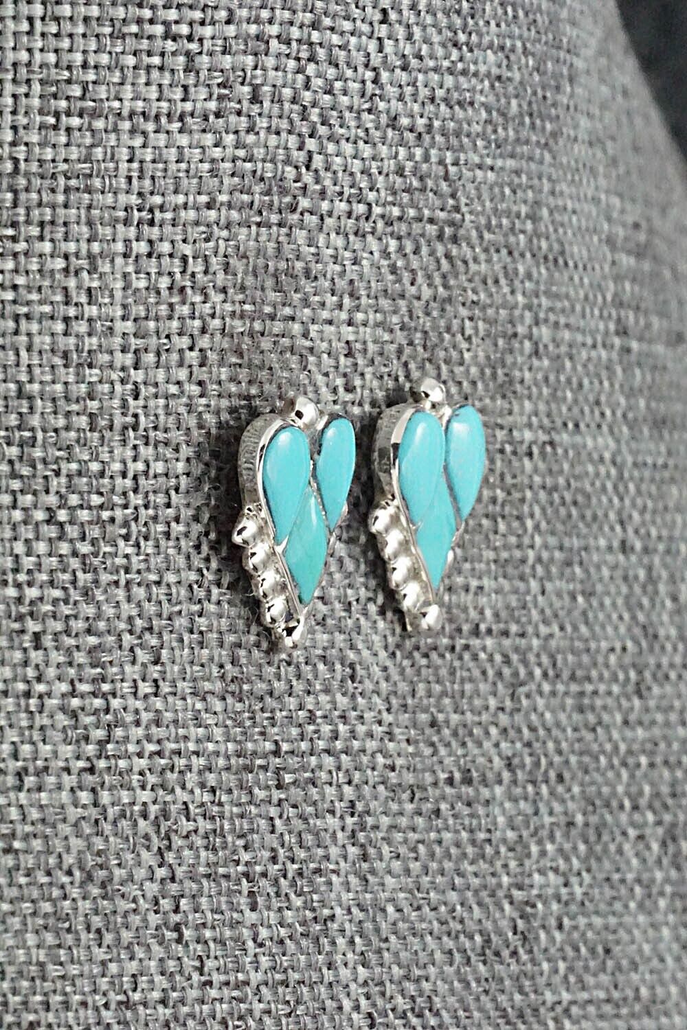 Turquoise & Sterling Silver Earrings - Vincent Hooee