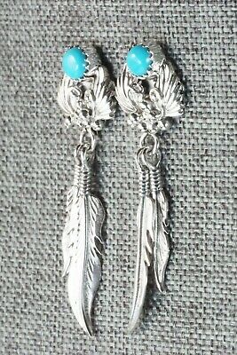 Turquoise and Sterling Silver Earrings - Roger Pino