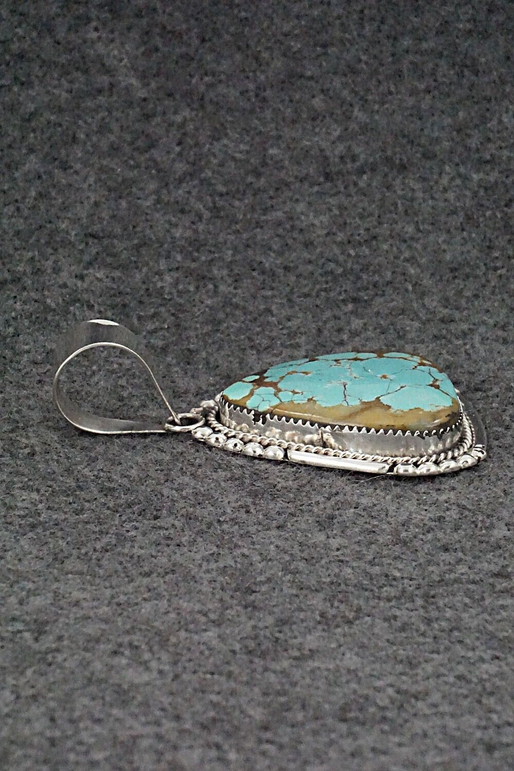 Turquoise and Sterling Silver Pendant - Kenny Calavaza