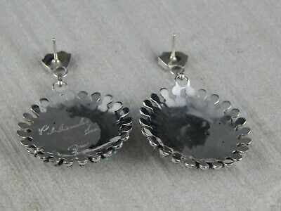 Zuni Sterling Silver & Turquoise Earrings - Philander Garcia - High Lonesome Trading