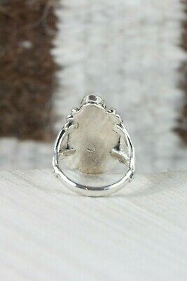 Navajo Turquoise and Sterling Silver Ring - Jeanette Saunders - Size 8.5 - High Lonesome Trading