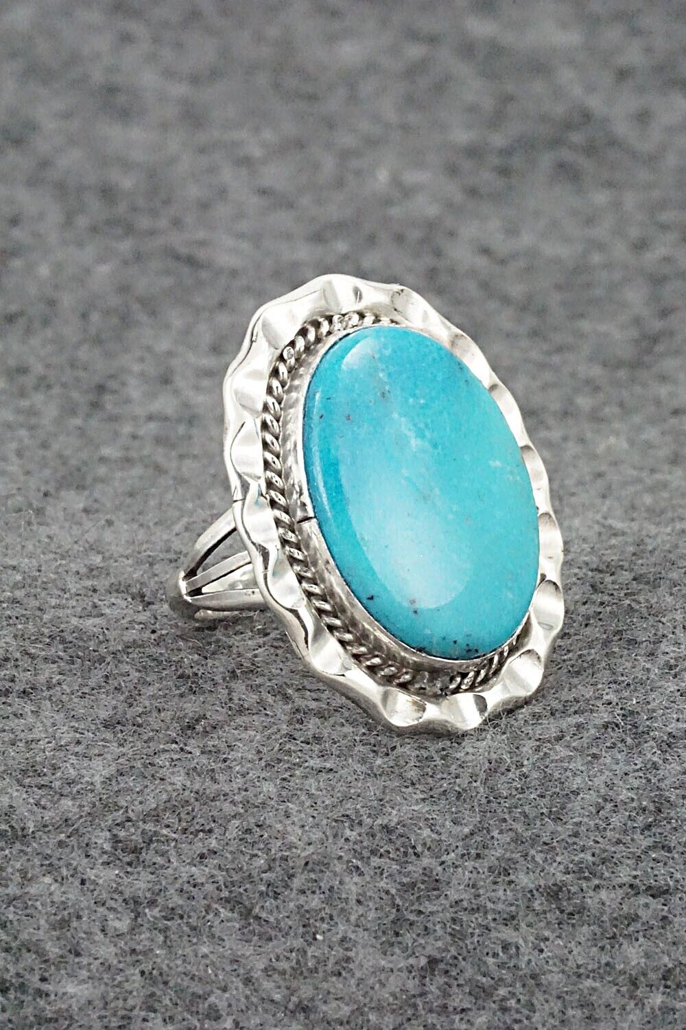 Turquoise & Sterling Silver Ring - Samuel Yellowhair - Size 8