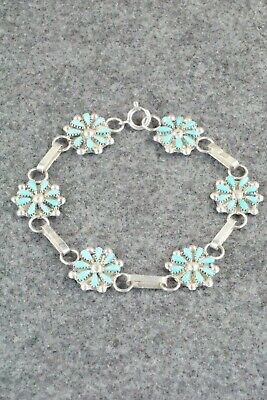 Turquoise & Sterling Silver Link Bracelet - David Leekity