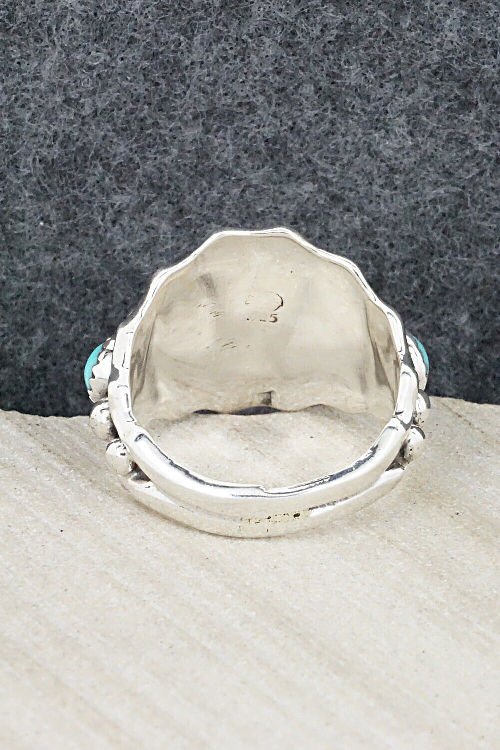 Turquoise & Sterling Silver Ring - Genevieve Francisco - Size 12
