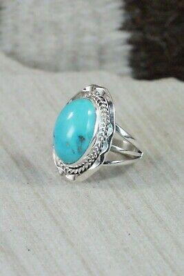 Turquoise & Sterling Silver Ring - Samuel Yellowhair - Size 5.75