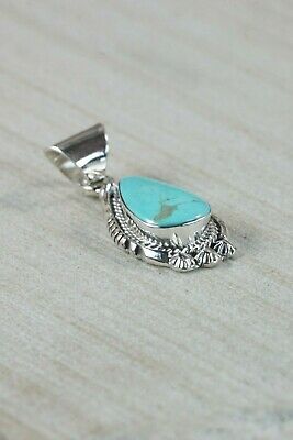 Navajo Turquoise and Sterling Silver Pendant - Samuel Yellowhair - High Lonesome Trading