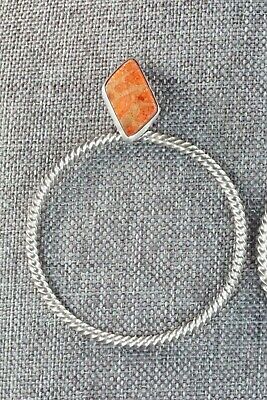 Coral & Sterling Silver Earrings - Annie Spencer - High Lonesome Trading