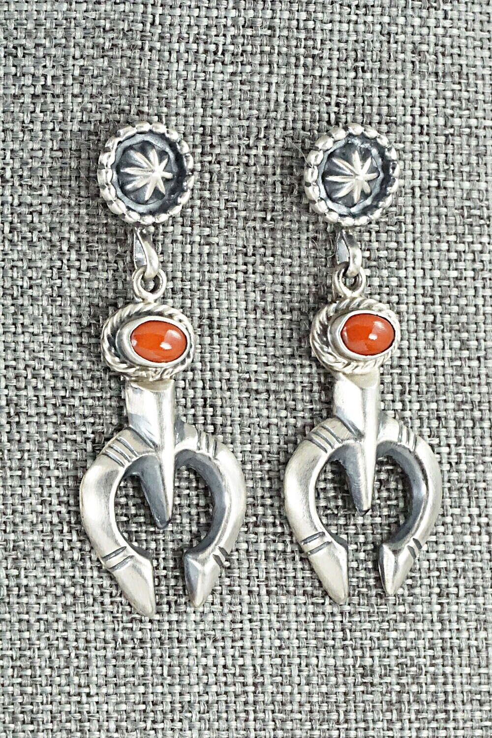 Coral & Sterling Silver Earrings - Annie Spencer