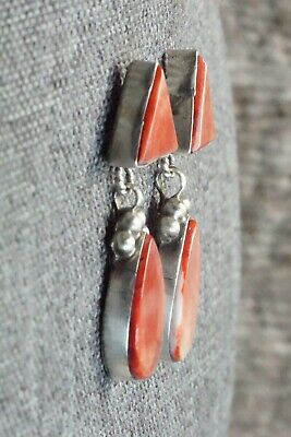 Spiny Oyster and Sterling Silver Earrings - Selina Warner