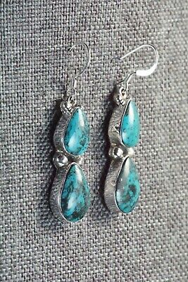 Navajo Turquoise & Sterling Silver Earrings - Irvin Tsosie