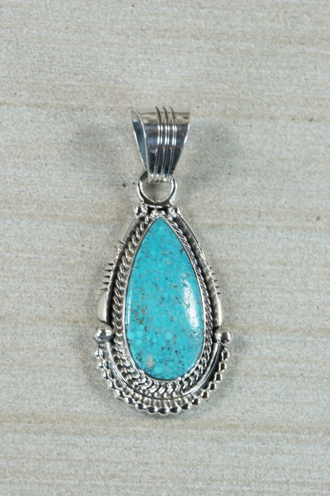 Navajo Turquoise and Sterling Silver Pendant - Bobby Platero