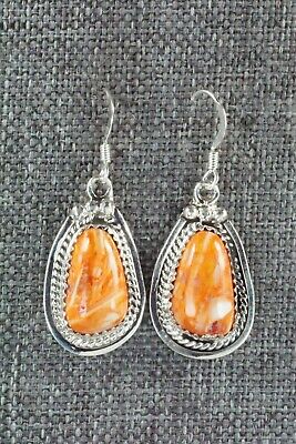 Spiny Oyster & Sterling Silver Earrings - Native American