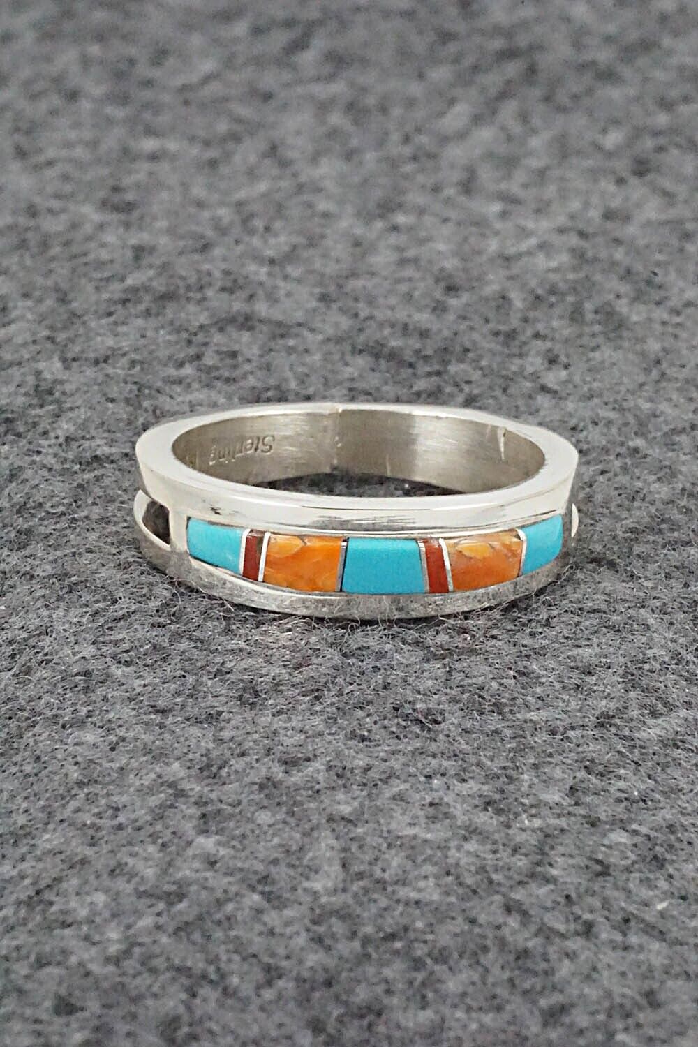 Multi-Stone & Sterling Silver Inlay Ring - Wilbert Muskett Jr. - Size 12