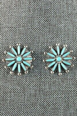 Zuni Turquoise & Silver Earrings - Samantha Waatsa - High Lonesome Trading