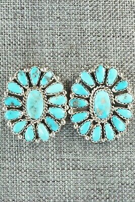 Turquoise & Sterling Silver Earrings - Justina Wilson