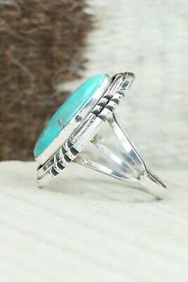 Turquoise & Sterling Silver Ring - Andrew Vandever - Size 7.75