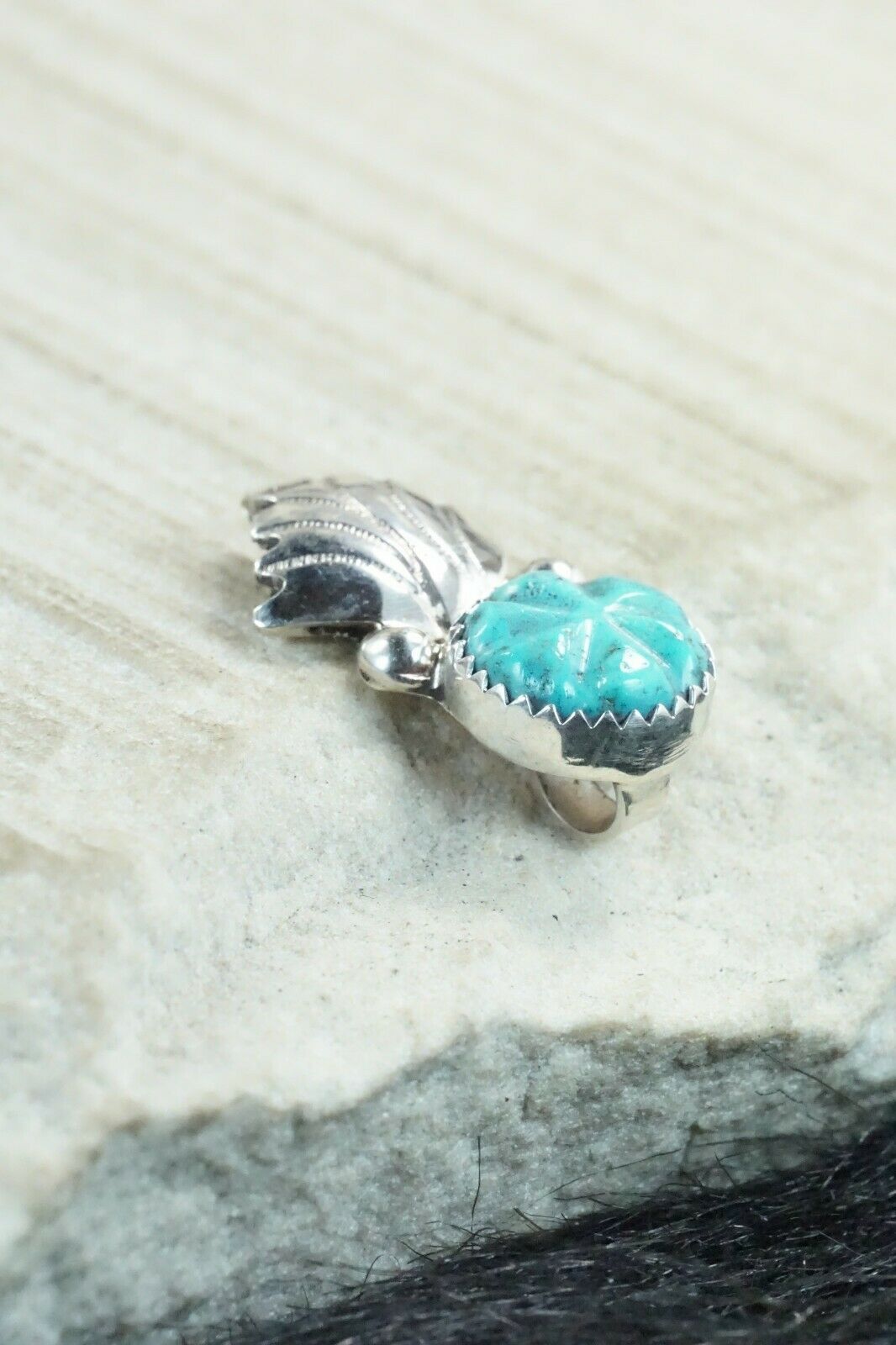 Turquoise & Sterling Silver Pendant - Lyolita Tsattie
