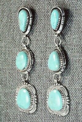 Turquoise & Sterling Silver Earrings - Will Denetdale - High Lonesome Trading