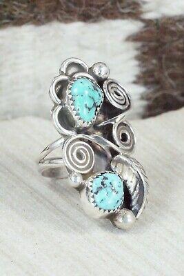 Turquoise and Sterling Silver Ring - Kenneth Jones - Size 7.25 - High Lonesome Trading